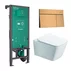 Rezervor incastrat Hansgrohe iFrame 112 cm cu clapeta iFrame Element E bronz periat plus vas WC Rune Jord alb cu capac softclose picture - 1