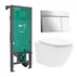 Rezervor incastrat Hansgrohe iFrame 112 cm cu clapeta iFrame Element E crom lucios plus vas WC Rune Ivaldi alb cu capac softclose picture - 1