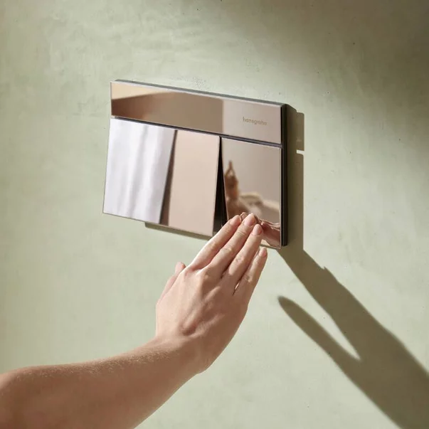 Rezervor incastrat Hansgrohe iFrame 112 cm cu clapeta iFrame Element E crom lucios plus vas WC Rune Ivaldi Grande alb cu capac softclose picture - 3