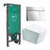 Rezervor incastrat Hansgrohe iFrame 112 cm cu clapeta iFrame Element E crom lucios plus vas WC Rune Jord alb cu capac softclose picture - 1