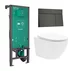 Rezervor incastrat Hansgrohe iFrame 112 cm cu clapeta iFrame Element E negru periat plus vas WC Rune Ivaldi alb cu capac softclose picture - 1