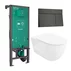 Rezervor incastrat Hansgrohe iFrame 112 cm cu clapeta iFrame Element E negru periat plus vas WC Rune Ivaldi Grande alb cu capac softclose picture - 1