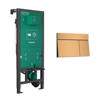 Rezervor incastrat Hansgrohe iFrame 112 cm pentru vas WC suspendat si clapeta iFrame Element E bronz periat