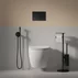 Rezervor incastrat Omnires StrongFrame ECO pentru vas WC suspendat si clapeta de actionare Steel-R45 finisaj negru semimat picture - 2