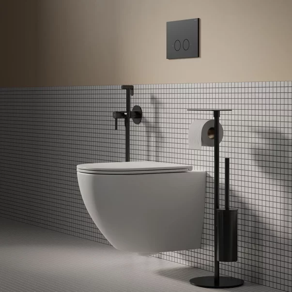 Rezervor incastrat Omnires StrongFrame ECO pentru vas WC suspendat si clapeta de actionare Steel-R45 finisaj negru semimat picture - 4