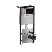Rezervor incastrat Omnires StrongFrame pentru vas WC suspendat si clapeta de actionare Steel-R45 finisaj negru semimat