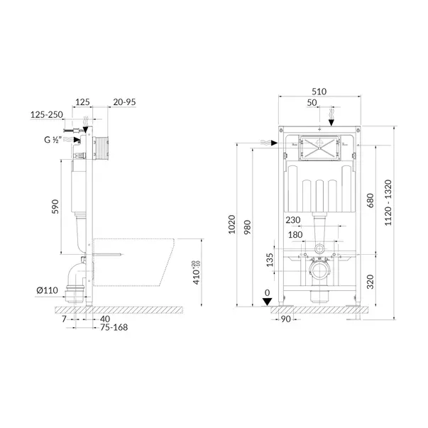 Rezervor WC cu cadru incastrat Cersanit Tech Line Opti pentru instalari uscate picture - 4