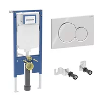Rezervor WC cu cadru incastrat Geberit Duofix Sigma set fixare si calpeta de actionare Sigma01 crom lucios