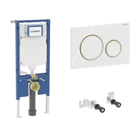Rezervor WC cu cadru incastrat Geberit Duofix Sigma set fixare si calpeta de actionare Sigma20 alb-auriu