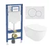 Rezervor WC cu cadru incastrat Geberit Duofix UP320 cu sistem de fixare, clapeta de actionare Sigma01 alb alpin plus vas WC Rune Ivaldi Grande alb cu capac softclose picture - 1