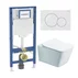 Rezervor WC cu cadru incastrat Geberit Duofix UP320 cu sistem de fixare, clapeta de actionare Sigma01 alb alpin plus vas WC Rune Jord alb cu capac softclose picture - 1