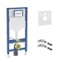 Rezervor WC cu cadru incastrat Geberit Duofix UP320 cu sistem de fixare, clapeta de actionare Sigma01 alb alpin plus vas WC Rune Jord alb cu capac softclose picture - 3