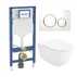 Rezervor WC cu cadru incastrat Geberit Duofix UP320 cu sistem de fixare, clapeta de actionare Sigma20 alb-auriu plus vas WC Rune Ivaldi Grande alb cu capac softclose picture - 1