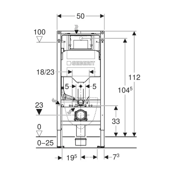 Rezervor WC cu cadru incastrat Geberit Duofix UP320 cu sistem de fixare, clapeta de actionare Sigma20 alb-auriu plus vas WC Rune Ivaldi Grande alb cu capac softclose picture - 12
