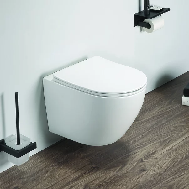 Rezervor WC cu cadru incastrat Villeroy&Boch 112 cm cu clapeta ViConnect 300S alb plus vas WC Rune Ivaldi alb cu capac softclose picture - 2