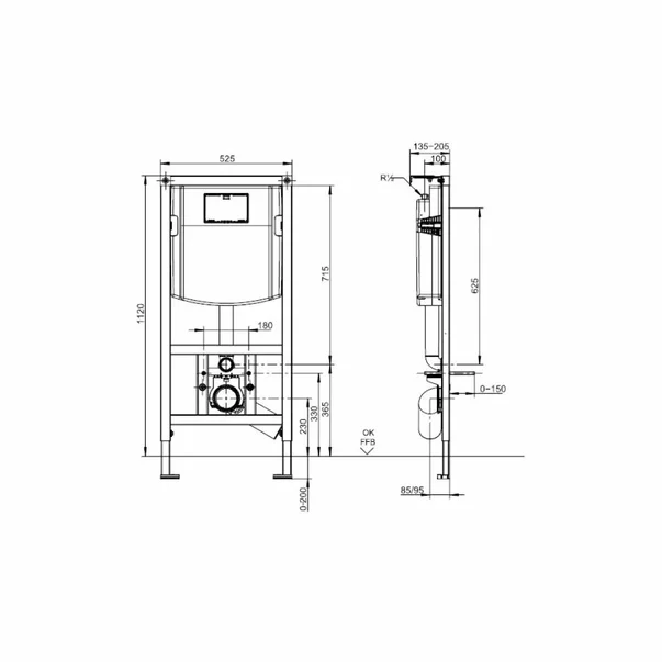 Rezervor WC cu cadru incastrat Villeroy&Boch 112 cm cu clapeta ViConnect 300S alb plus vas WC Rune Ivaldi alb cu capac softclose picture - 10