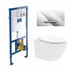 Rezervor WC cu cadru incastrat Villeroy&Boch 112 cm cu clapeta ViConnect crom plus vas WC Rune Ivaldi alb cu capac softclose picture - 1
