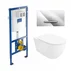 Rezervor WC cu cadru incastrat Villeroy&Boch 112 cm cu clapeta ViConnect crom plus vas WC Rune Ivaldi Grande alb cu capac softclose picture - 1