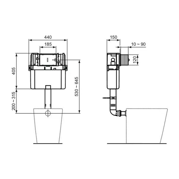 Rezervor wc incastrat Ideal Standard ProSys SmartValve R014167 picture - 2