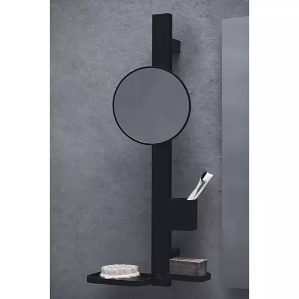 Set accesorii pentru lavoar Ideal Standard Alu+ negru mat din aluminiu 70 cm cu oglinda mobila picture - 5