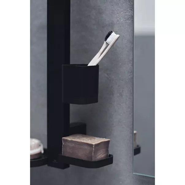 Set accesorii pentru lavoar Ideal Standard Alu+ negru mat din aluminiu 70 cm cu oglinda mobila picture - 6