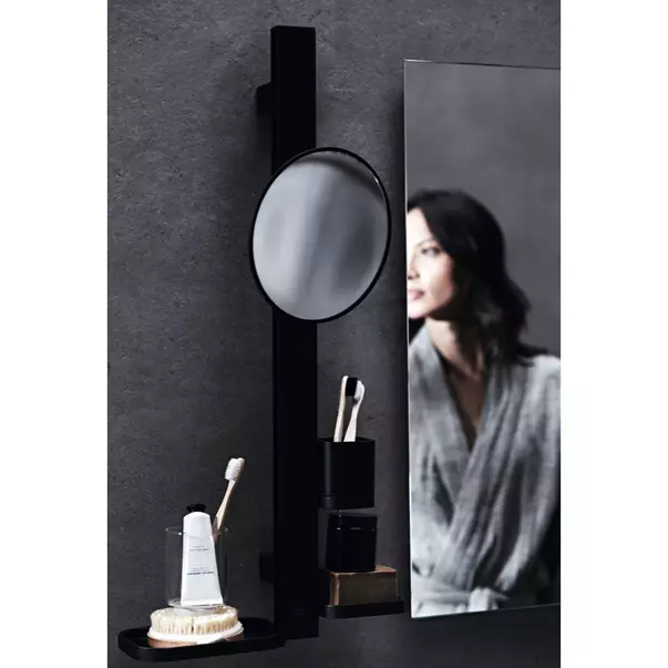 Set accesorii pentru lavoar Ideal Standard Alu+ negru mat din aluminiu 70 cm cu oglinda mobila picture - 7