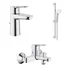 Set baterii lavoar cada Grohe BauEdge si dus cu bara Tempesta crom lucios picture - 1