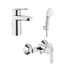 Set baterii lavoar dus Grohe BauEdge si dus cu porter Tempesta crom lucios picture - 1