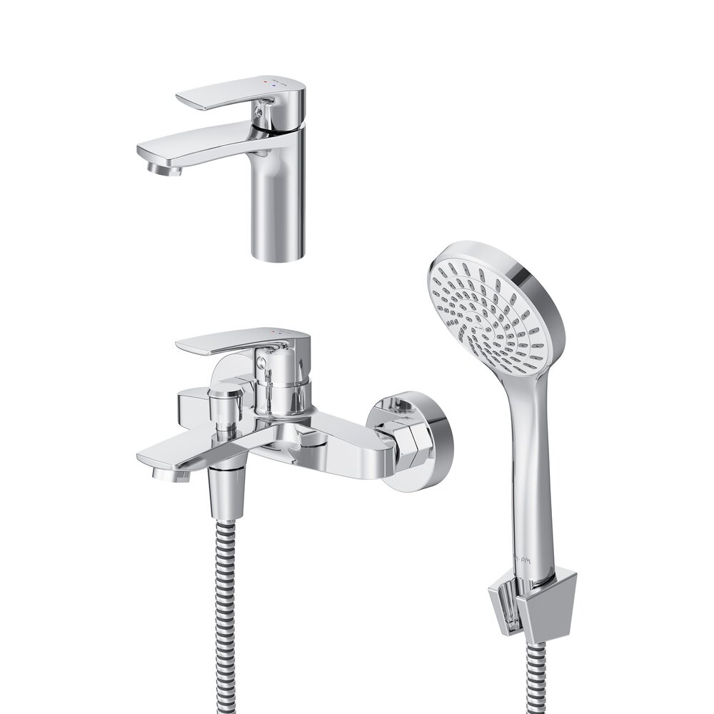 Set baterii lavoar si cada AM.PM Pride cu set de dus