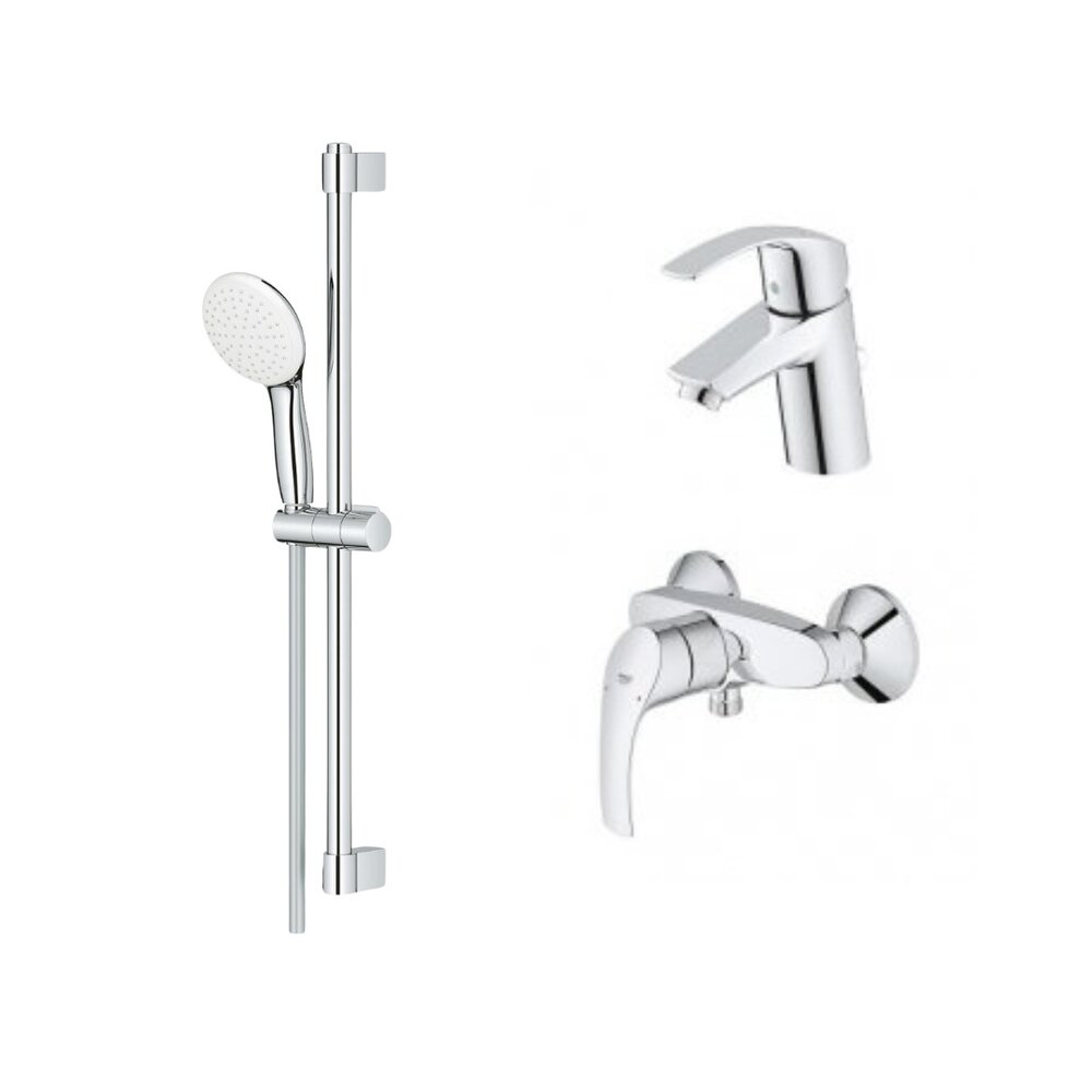 Set baterii lavoar si dus Grohe Eurosmart New M cu set de dus