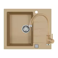 Set chiuveta bucatarie Alveus Cadit 10 bej 59x50 cm si baterie Kati monocomanda