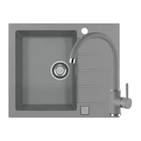 Set chiuveta bucatarie Alveus Cadit 10 gri 59x50 cm si baterie Kati monocomanda