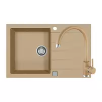 Set chiuveta bucatarie Alveus Cadit 20 bej 79x50 cm si baterie Kati monocomanda