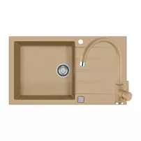 Set chiuveta bucatarie Alveus Cadit 40 bej 86x50 cm si baterie Kati monocomanda