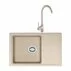 Set chiuveta bucatarie compozit Franke Basis Avena 1 cuva 1/2 cu picurator 78x50 cm bej mat cu baterie Pola picture - 1
