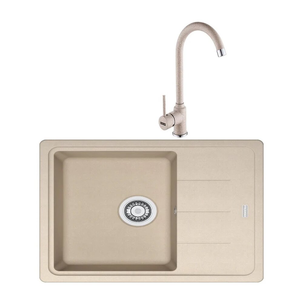 Set chiuveta bucatarie compozit Franke Basis Avena 1 cuva 1/2 cu picurator 78×50 cm bej mat cu baterie Pola Bucatarie > Seturi chiuvete si baterii > Noutati Franke