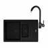 Set chiuveta bucatarie compozit Franke Basis VN 1 cuva 1/2 cu picurator 78x50 cm negru mat cu baterie Pola picture - 1