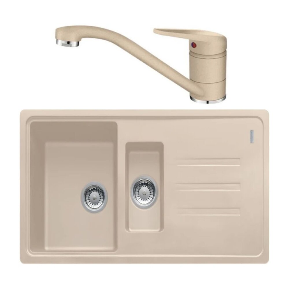 Set chiuveta bucatarie compozit Franke Malta Avena 1 cuva 1/2 cu picurator 97×50 cm finisaj bej mat cu Novara Plus Bucatarie > Seturi chiuvete si baterii > Noutati Franke