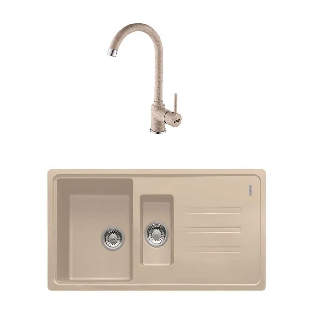 Set chiuveta bucatarie compozit Franke Malta Avena 1 cuva 1/2 cu picurator 97×50 cm finisaj bej mat cu Pola Bucatarie > Seturi chiuvete si baterii > Noutati Franke
