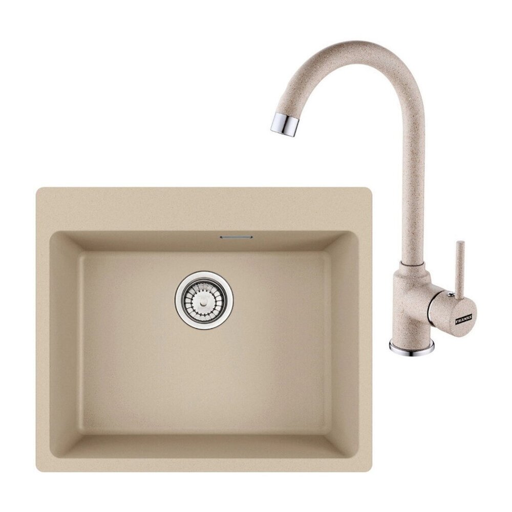 Set chiuveta bucatarie compozit Franke Maris Avena 59×50 cm cu 1 cuva finisaj bej mat si baterie Pola Bucatarie > Seturi chiuvete si baterii > Noutati Franke