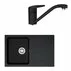Set chiuveta bucatarie compozit Franke Orion 1 cuva cu picurator 78x50 cm tectonite finisaj negru mat si baterie Novara Plus picture - 1