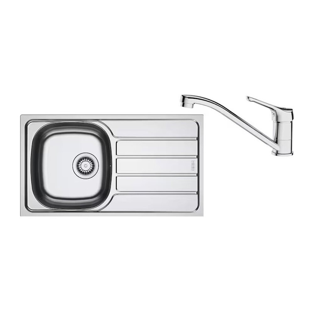 Set chiuveta bucatarie inox Franke Spark 78×43.5 cm cu 1 cuva si picurator dreapta finisaj texturat plus baterie crom Bucatarie > Seturi chiuvete si baterii > Noutati Franke