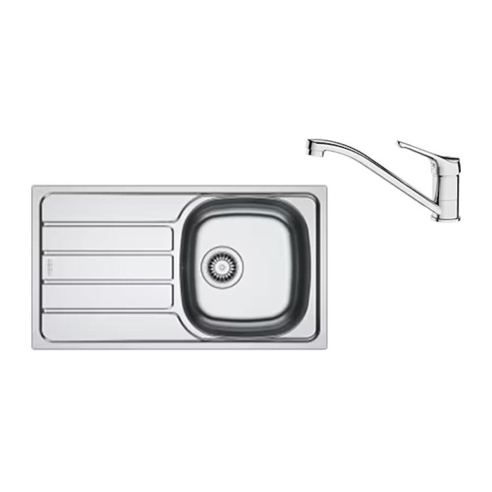 Set chiuveta bucatarie inox Franke Spark 78×43.5 cm cu 1 cuva si picurator stanga finisaj lucios plus baterie crom Bucatarie > Seturi chiuvete si baterii > Noutati Franke
