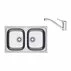 Set chiuveta bucatarie inox Franke Spark 80x50 cm cu 2 cuve fara picurator finisaj texturat plus baterie crom picture - 1