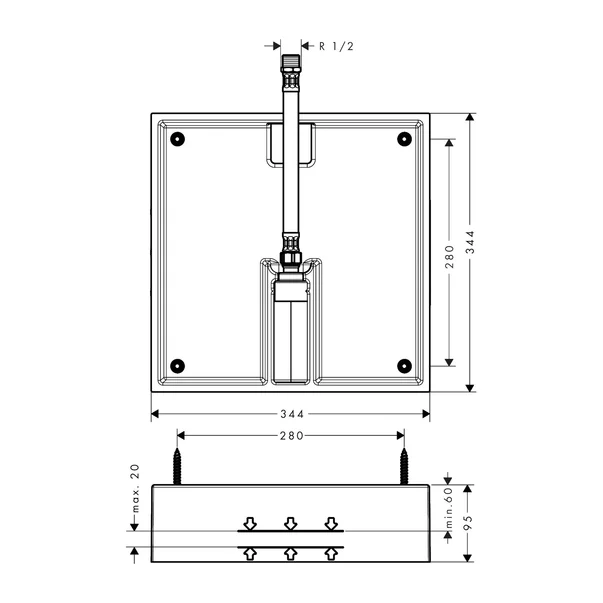 Set de baza Hansgrohe Raindance E 40x40 cm 1 functie picture - 2