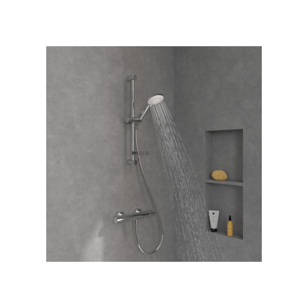 Set de dus cu bara 75 cm Villeroy&Boch Universal crom lucios etajera si para cu 3 functii: