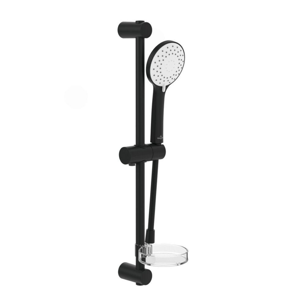 Set de dus cu bara 75 cm Villeroy&Boch Universal negru mat etajera si para cu 3 functii