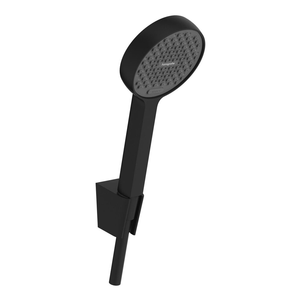Set de dus cu porter Hansgrohe Activera Select S negru mat 2 functii EcoSmart