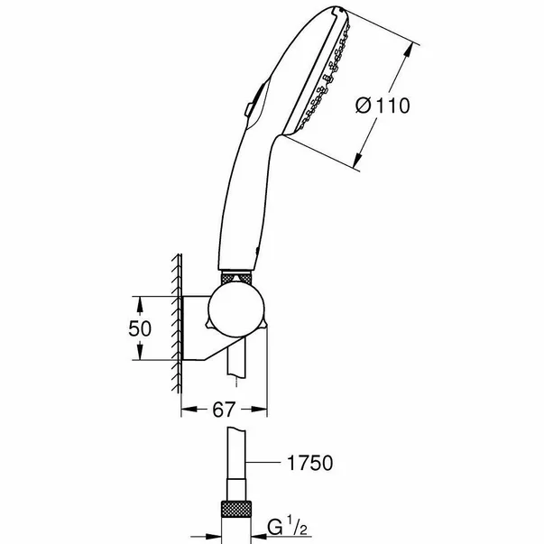 Set de dus cu porter Grohe Tempesta 110 crom 2 functii picture - 4