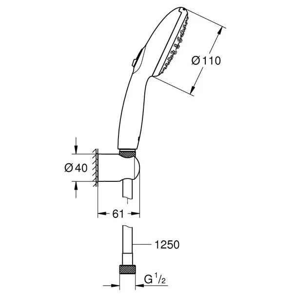 Set de dus Grohe Tempesta 110 cu porter si 2 functii picture - 4